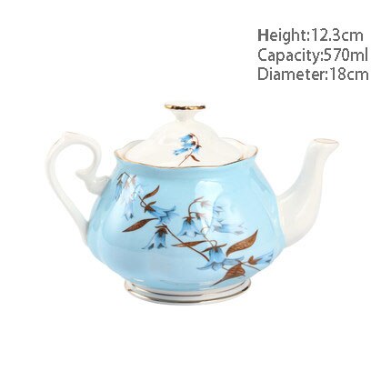 Ceramic Household Teapot European Coffee Pot Kung Fu Ceramic Office Personal Teapot With Flower Pattern Portable Afternoon Tea: H