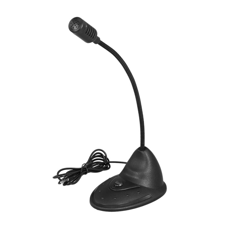 3.5mm Desktop Microphone Computer Microphone Gooseneck Omnidirectional Microphone for Conference Lecture Voice Chat
