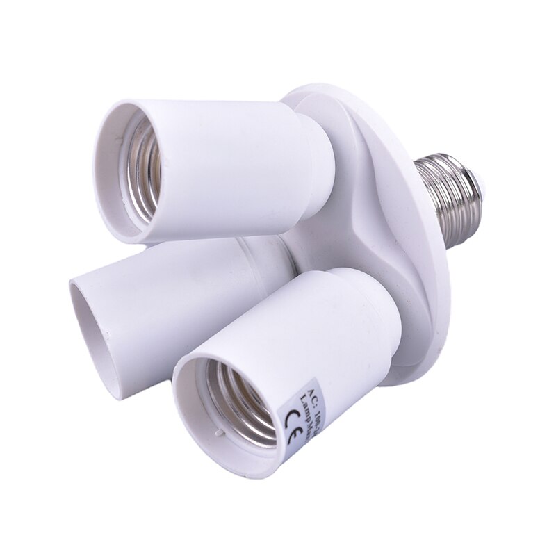 3 In 1 E27 Base Socket Splitter Light Lamp Bulb Adapter Holder Converter 110V-230V