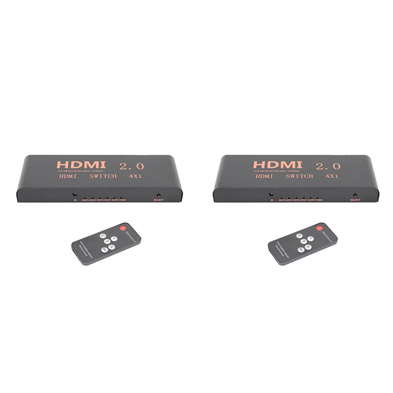 4 in 1 Out 2.0 Switcher 4K60HZ HD Switcher Support Blu-Ray Input/3D Output/HDCP2.2/HDR Dynamic