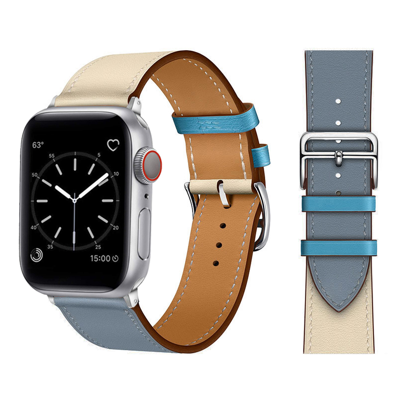 Læderrem til apple watch-rem 45mm 44mm 49mm 42mm 41mm 40mm single tour correa-armbånd iwatch-serie 9 7 8 6 5 4 se ultra