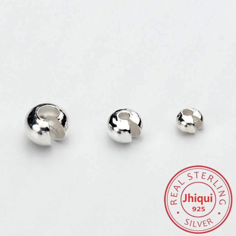 10PCS/LOT 2.5/3.5/4.5/5.5MM 925 Sterling Silver Open Positioning Clips Beads for DIY Fine Jewelry Findings