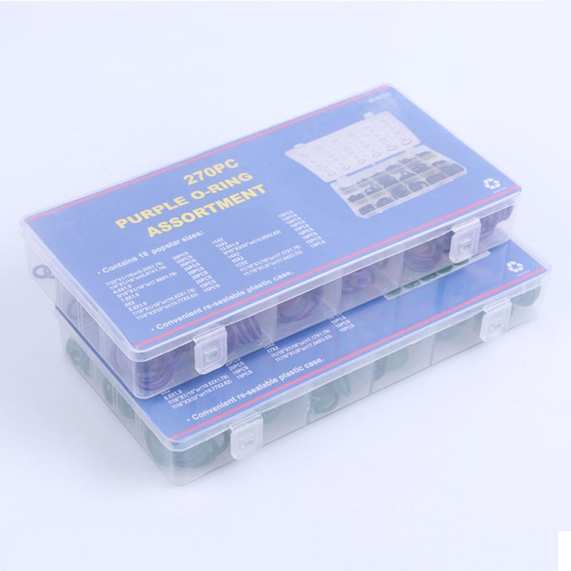 270Pcs/set Rubber O Ring Washer Seals Watertightness Assortment Kit O-Ring 18 Different Size With Plastic Case