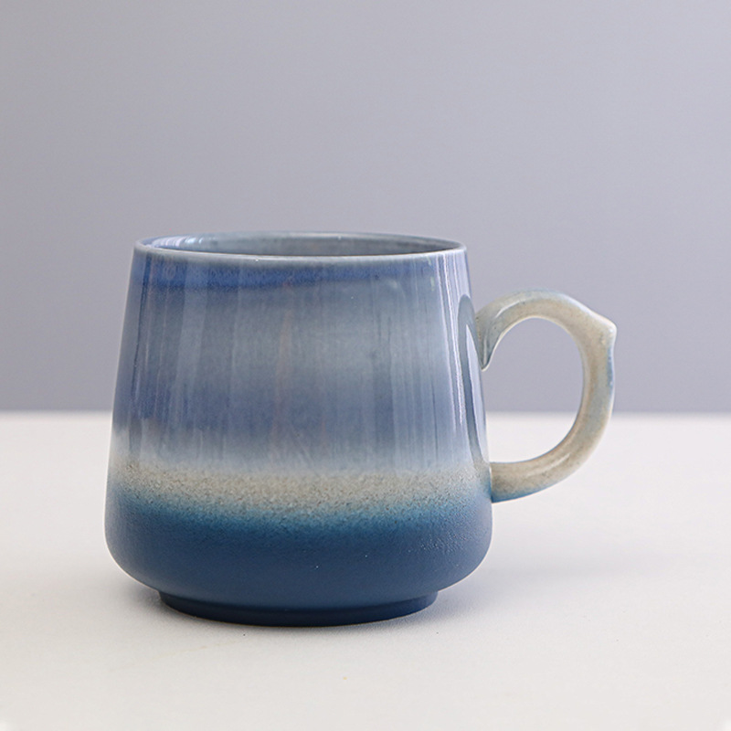 Vintage Multicolor Kiln Fambe Ceramic Teacup Japanese Style Retro Handmade Tea Cup Temmoku Glaze TeaSet Home Tea Bowl Master Cup: E5-350ml