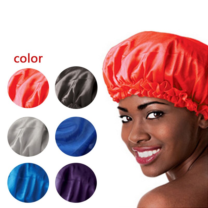 Shower Hat Night Sleep Caps Hair Care Satin Bonnet Caps Nightcap For Women Men Unisex TB