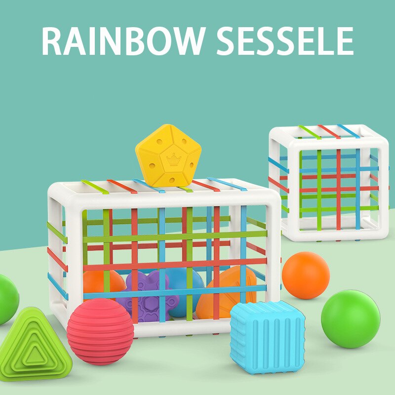 Children&#39;s Toys Baby Early Childhood Education Enlightenment Color Cognitive Hand Sensory Training Toy Rainbow Sessele