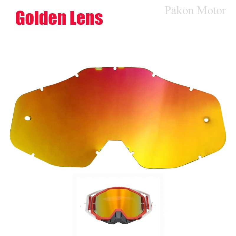 100 Motocross-Brille, HD-Linse, Motorrad-Antibeschlag-Brille, Sport, winddicht, schützt Reiten, Männer und Frauen, Moto, MX, MTB-Sonnenbrille: Gold