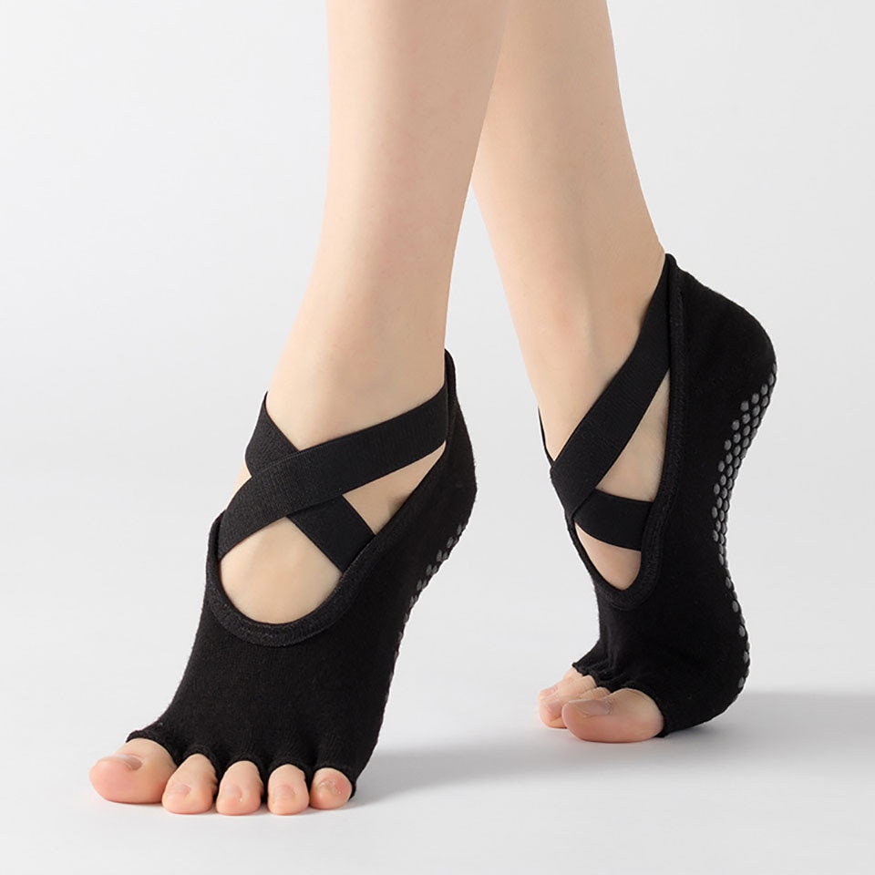 Calcetines de Yoga de cinco dedos para mujer, medias antideslizantes transpirables de secado rápido, de , de algodón, para Ballet, baile y Fitness