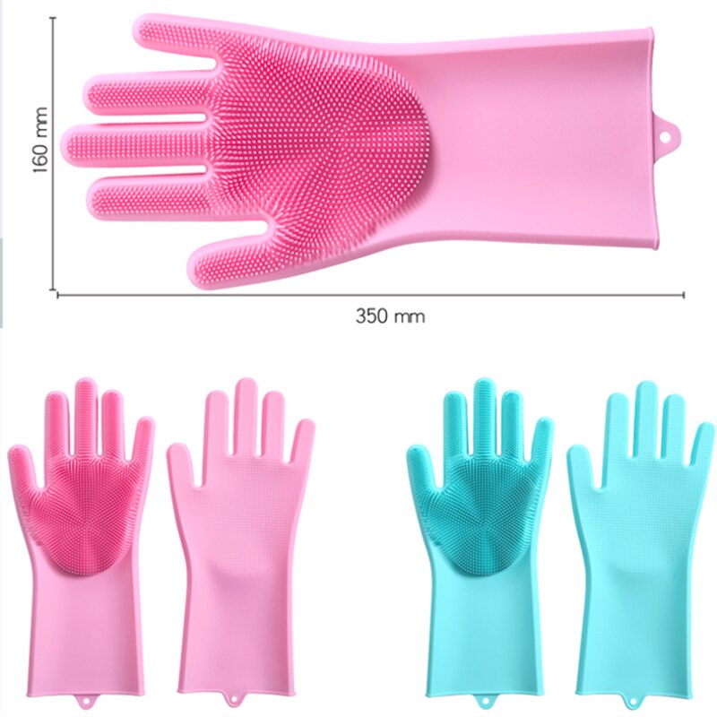 2 sztuk wielofunkcyjne silikonowe rękawice robić sprzątania magiczne silikonowe rękawiczki robić mycia naczyń robić kuchni guma domowa rękawice robić mycia naczyń