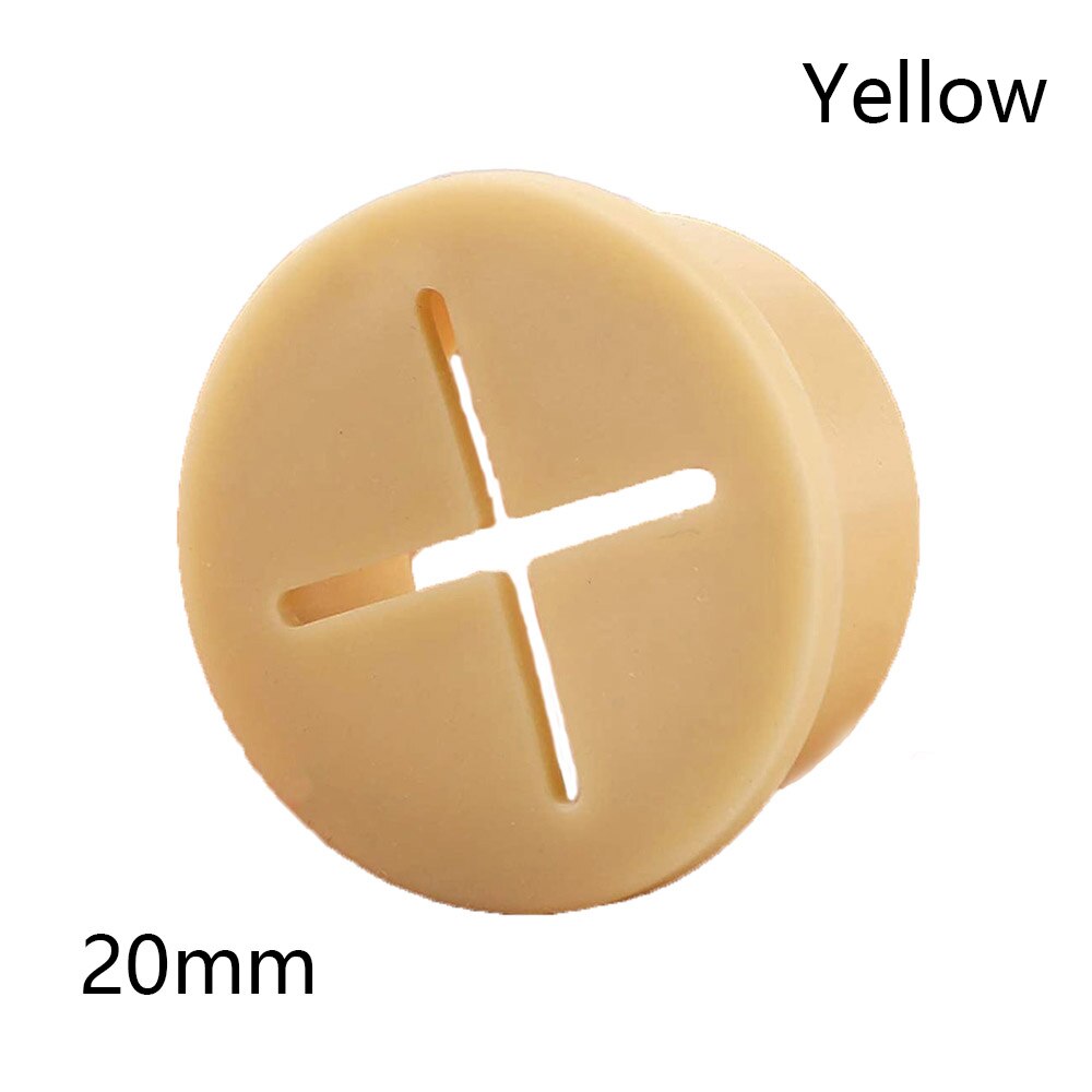 1PC 35/50mm Wire Hole Covers Grommet Computer Desk Cable Hole Cover Cap Plug Furniture Line Tidy Storage Holder Cable Fastener: 20mm Yellow