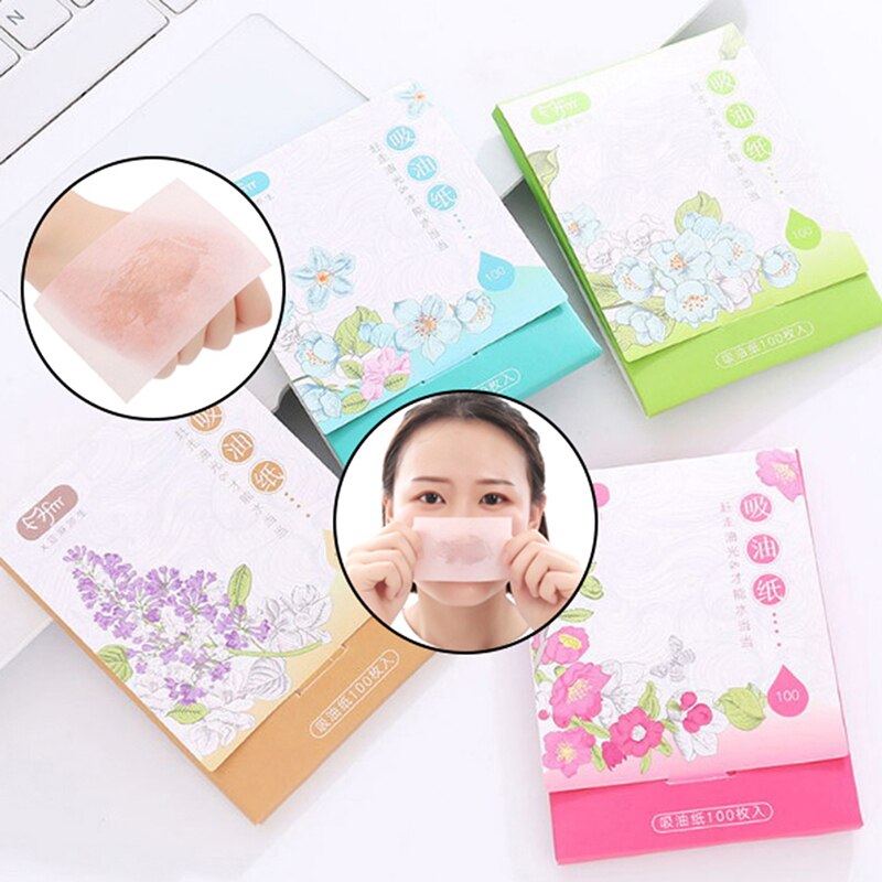 100pc/ poser sommer ansigtsolie blotting ark olieabsorberende papir ansigtsrens olie kontrol krympe porer ansigts renseværktøj