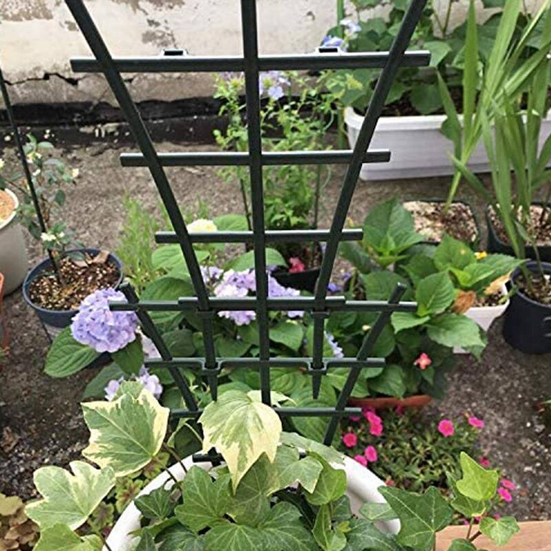 6Pcs Grid for Indoor Plants, DIY Garden Plant Support & 8Pcs Mini DIY Leaf Shape Garden Trellis Plants Supports