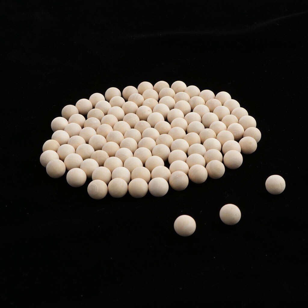 Wooden Round Ball 1cm (Bag of 100) Unfinished Natural Round Hardwood Balls