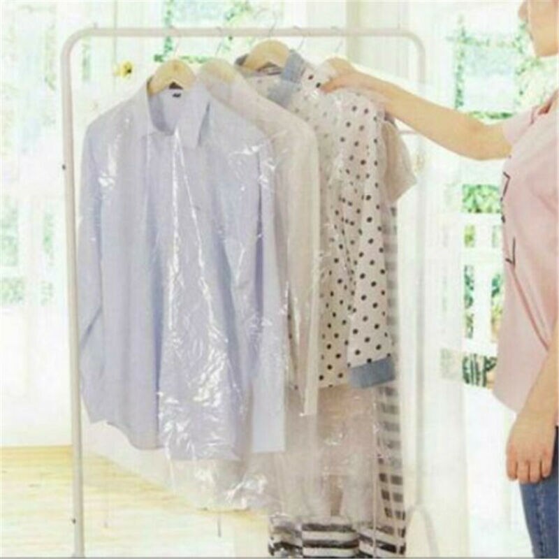 Transparent Clothes Dust Bag 20pcs x Garment Covers Polythene Clear Plastic Dry Cleaner Clothes Bags