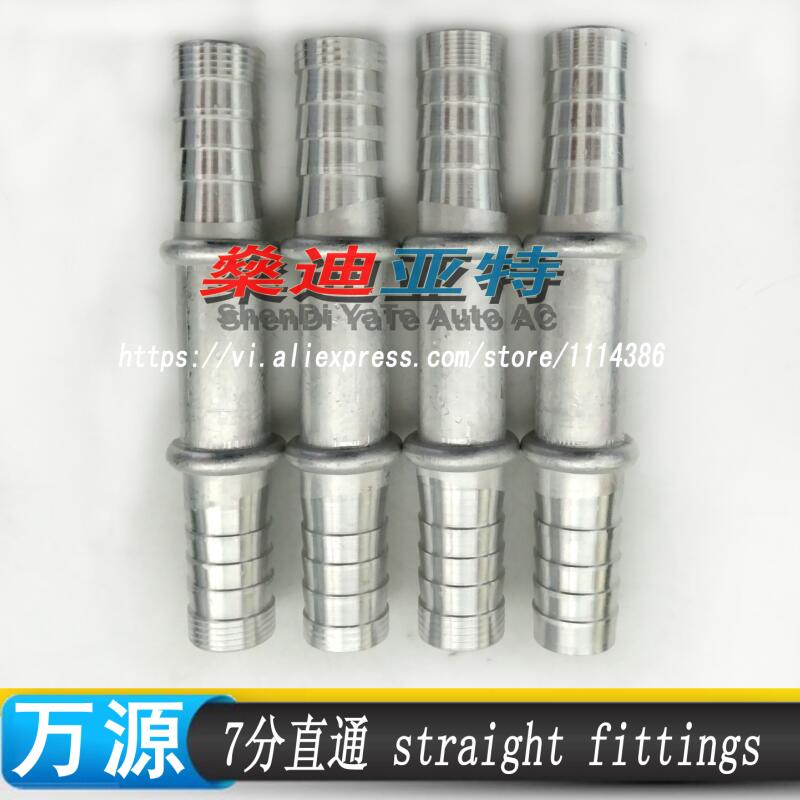 (10pcs) #14 automotive air conditioning hose through aluminum connector / pipe connection kit / hose fittings