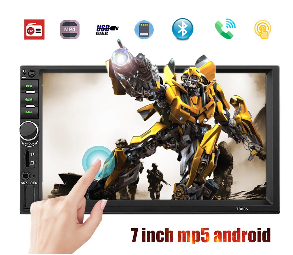 2Din automatic HD video player touch screen 7 inch multimedia player MP5 USB FM support Android car radio Bluetooth stereo