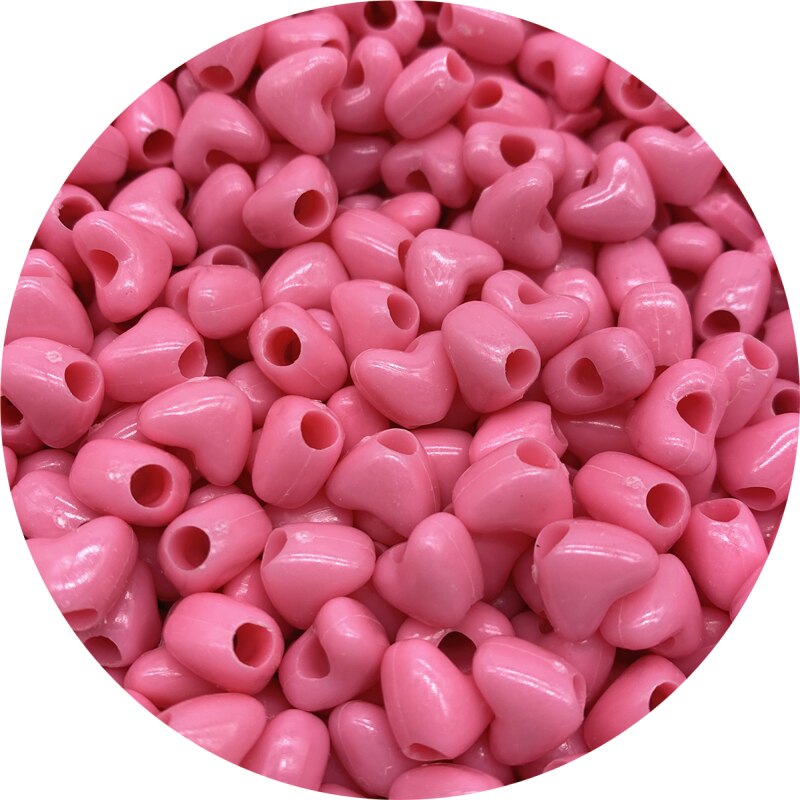 50 stk 10mm store hul akrylperler hjerteformede perler med mellemrum til smykkefremstilling gør-det-selv charms armbånd halskæde tilbehør: 06