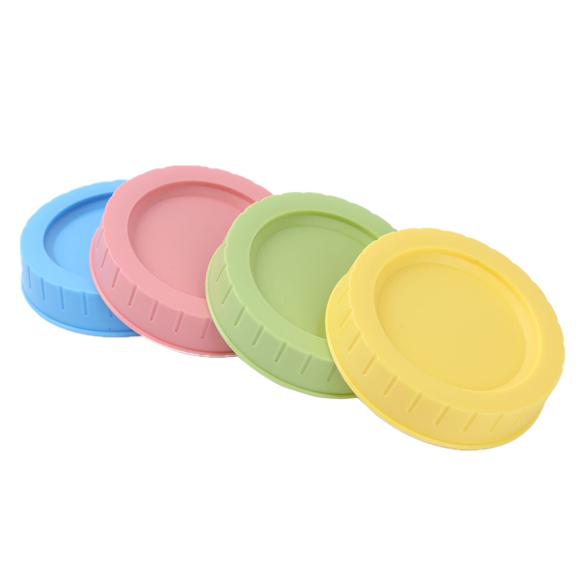 US STOCK 4Pcs 70mm Mason Jar Lids Plastic Leakproof Replacement Caps Lids Silicone Sealing O Rings Canning Drinking Jars Lids