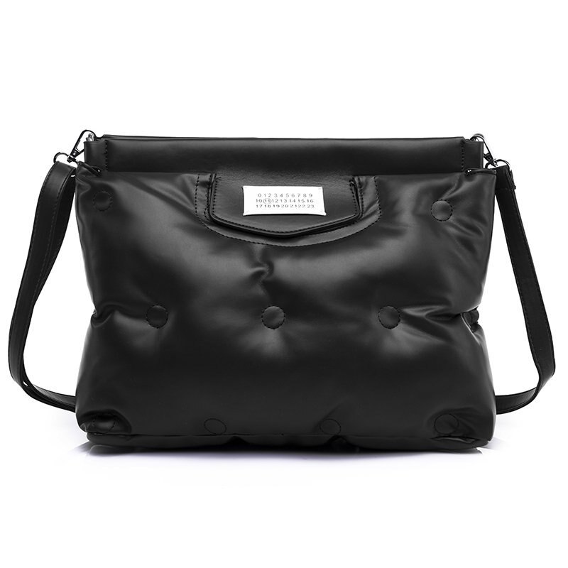 OLSITTI – Sac à bandoulière en velours pour femmes, fourre-tout de couleur unie, grande capacité, hiver: Black