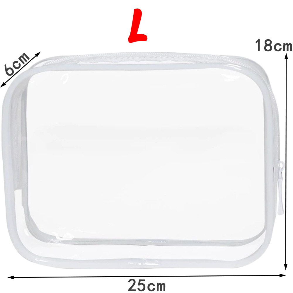 PVC Transparent Waterproof Makeup Bag Small Large Clear Cosmetic Bags Portable Travel Toiletry Wash Organizer Case Storage Pouch: Blue