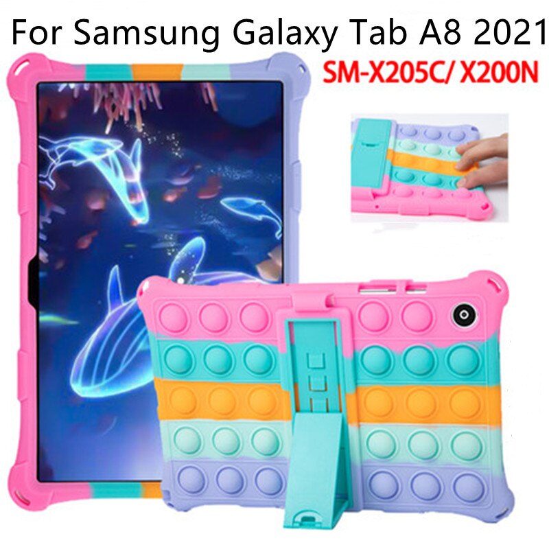 Zachte Bubble Voor Samsung Galaxy Tab A8 10.5 SM-X200 SM-X205 Kids Silicon Cover Funda Voor Galaxy Tab A8 10.5 inch Case