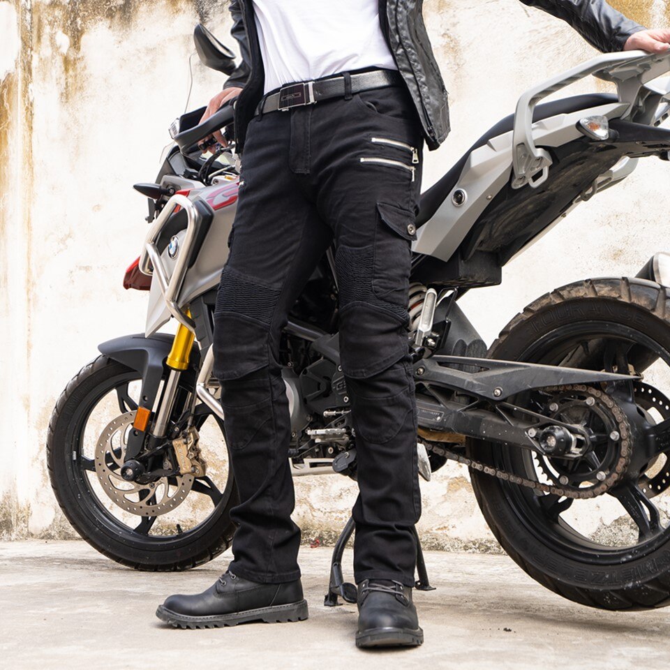 Pantalon de Moto avec fermeture éclair pour équipement de protection, jeans de cycliste, cowboy, tout-terrain