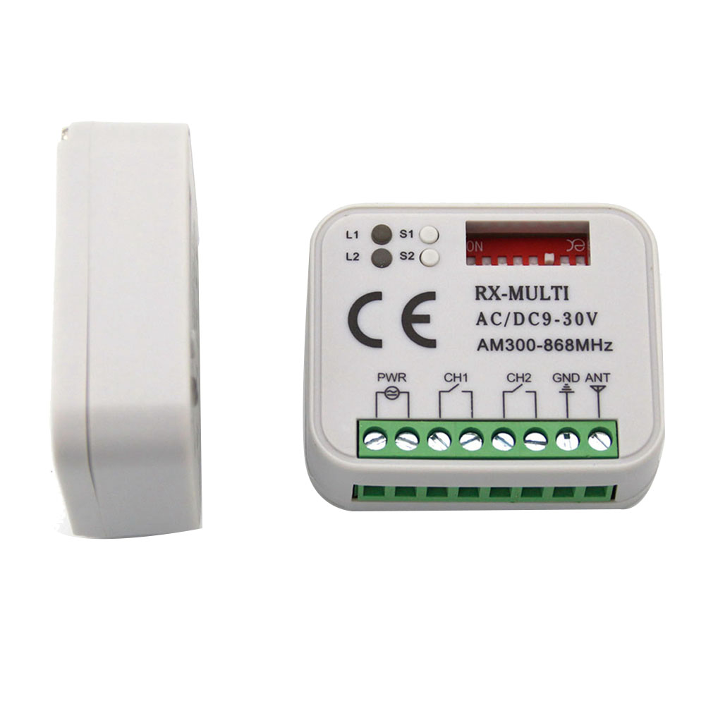 Garage Gate Remote Receiver 433 868MHz MULTI 300-900MHZ AC/DC 9-30V Receiver with Remote Control