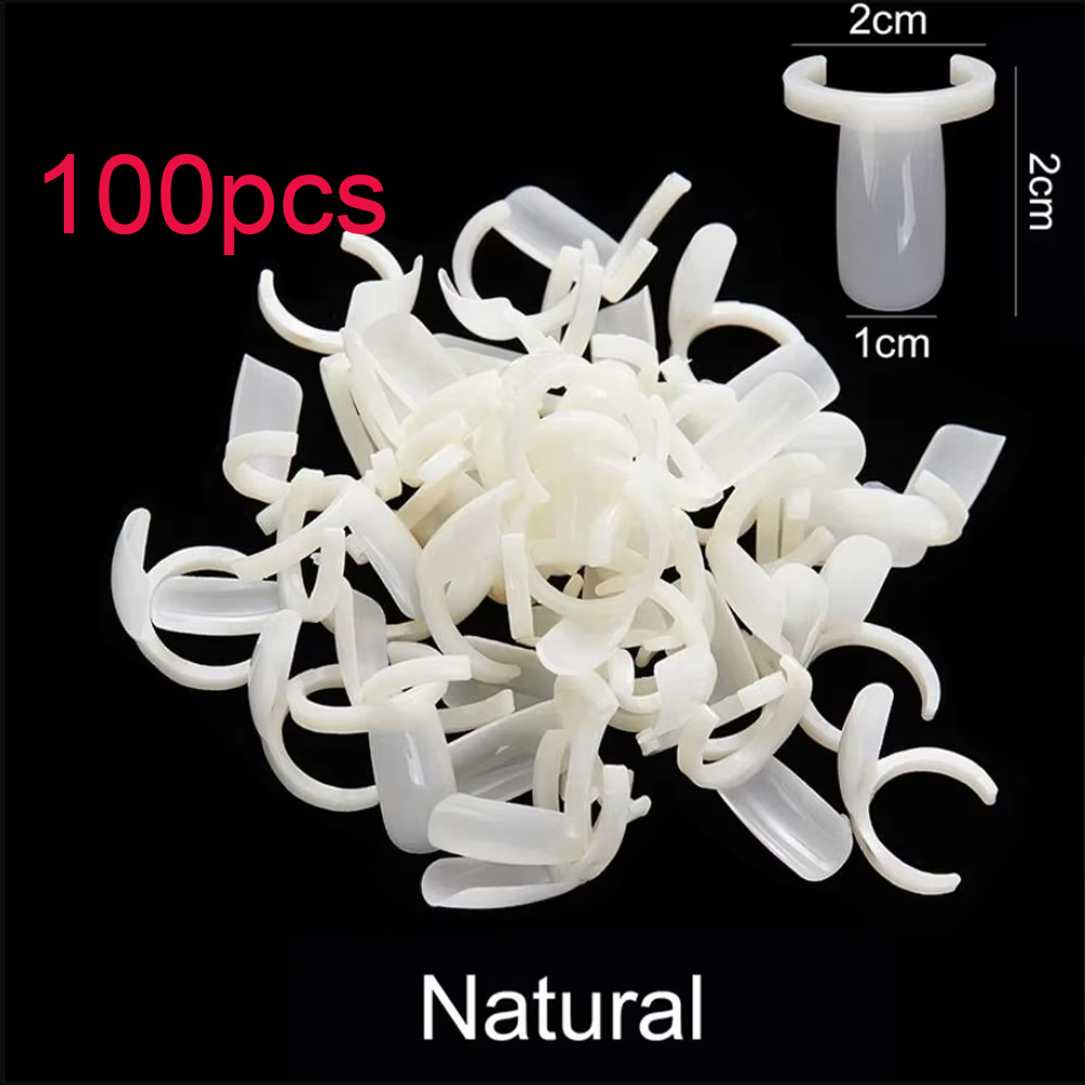 50 Stuks Nagellak Display Ring - Kaart Vorm Kleurstaal Tool - 2x2x1cm - DIY Manicure Kunst Oefenen: Lichtgeel