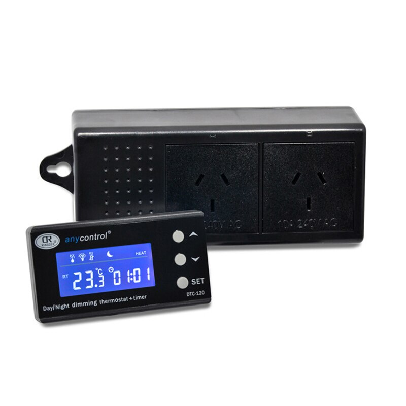 Digital termostat temperaturkontroll akvarie akvarium pid vanntett sensor timer kontroller dtc -120 med stikkontakt