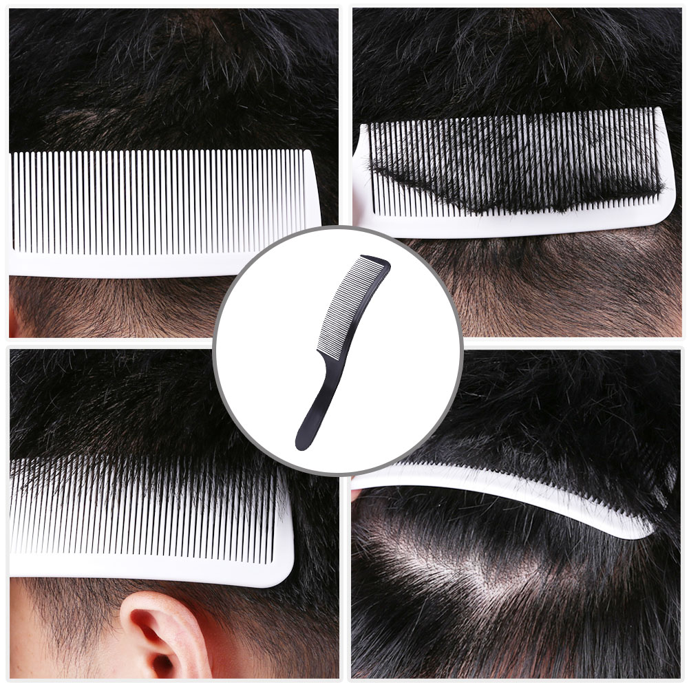 Black Curved Shaver Hair Clipper Cutting Comb Barber Flat Top Comb Anti-static Salon Cutting Comb Hairdressing Brush