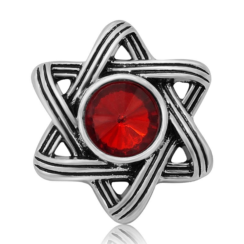 Neue KZ3111 Schönheit Elegante Strass Charme sechseckig sterne 20MM schnappen tasten passen schnappen schmuck: rot