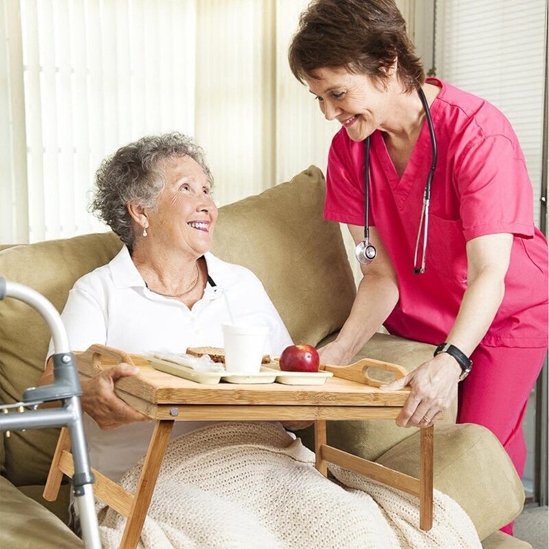 Foldable Wooden Bed Tray Breakfast Laptop Table Simple Dining Table Sofa Bed Dining Table With Handle Breakfast Table