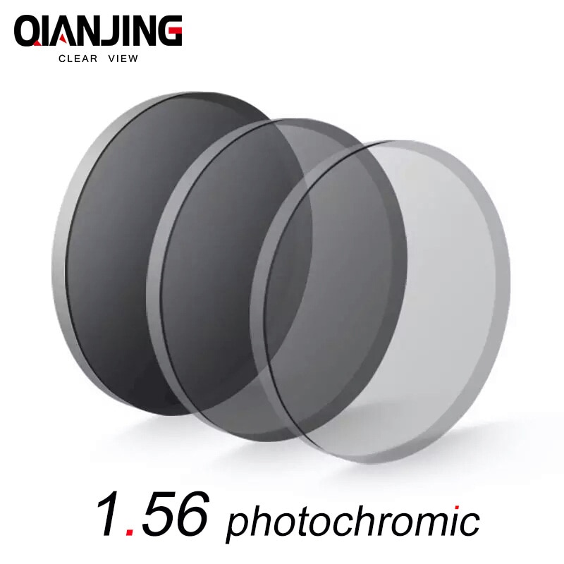 Qjing 1.56 fotokroma optiska glasögonlinser med enkelsyn med snabb färgförändringsprestanda myopi hyperopi