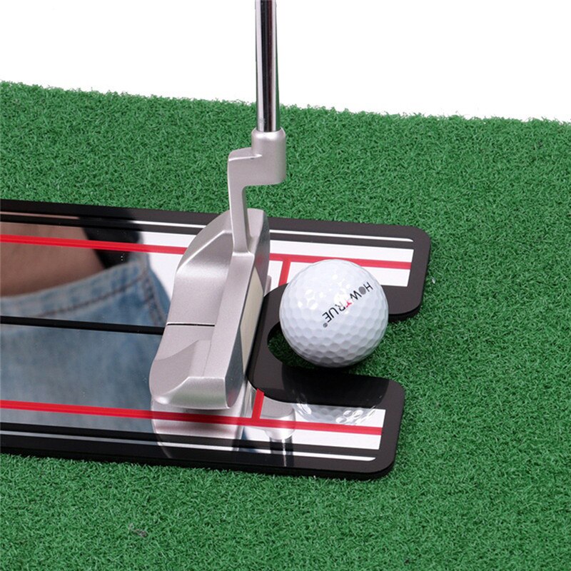 Golfsving lige øvelse golf sætte spejljustering træningshjælp svingtræner øjet linje golf tilbehør 30.5 x 14.5cm