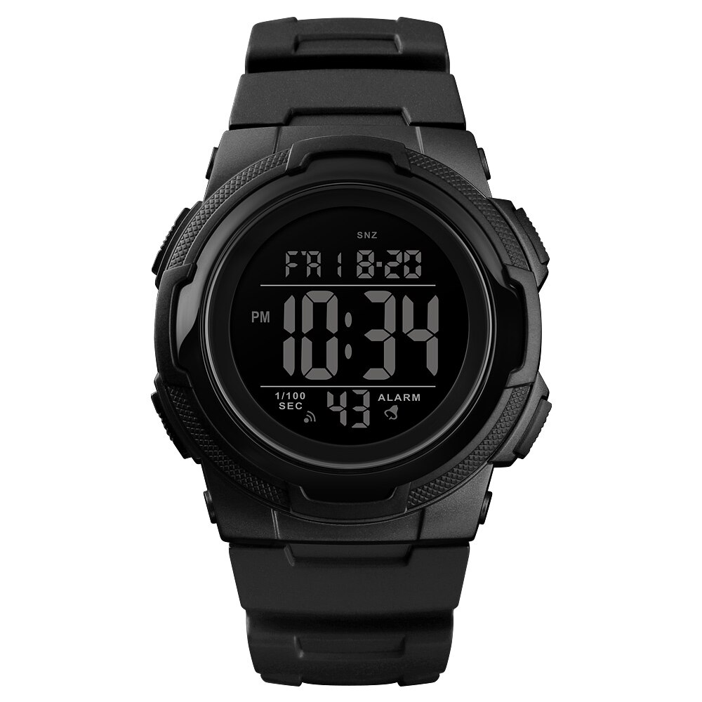 SKMEI 1423 Outdoor Sport Horloge Luxe Multifunctionele Stop Horloge Dual Tijd 5Bar Waterdicht Horloge Man Digitale Horloge: BLACK-Black