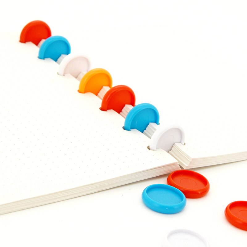36Pcs 28Mm Kleurrijke Paddestoel Hole Binding Schijven Losse Blad Notebook Ringen Planner Dagboek Boek Bindmiddel Gesp Binding Accessoires