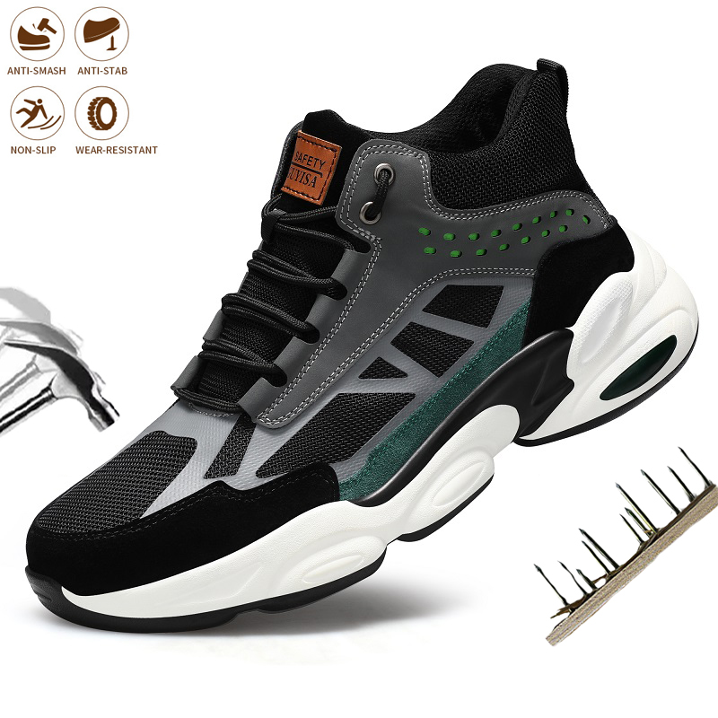 Men Breathable Safety Shoes Male Steel Toe Indestructible Work Boots Man Puncture-Proof Construction Working Non-slip Sneakers
