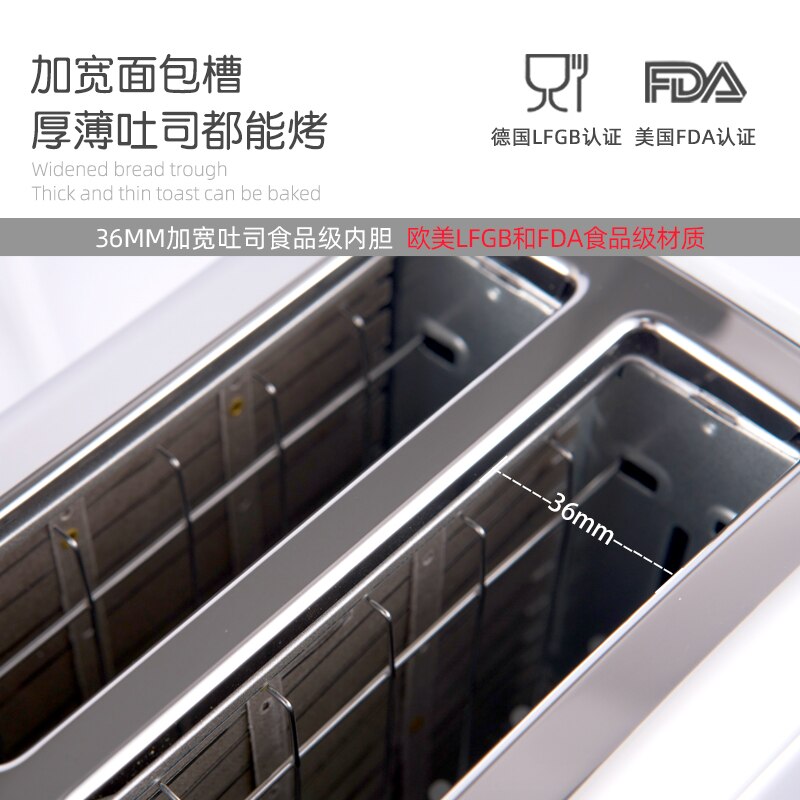 Stainless Steel Electric Toaster Household Automatic Bread Baking Maker Breakfast Machine Toast Sandwich Grill Oven 2 Slice