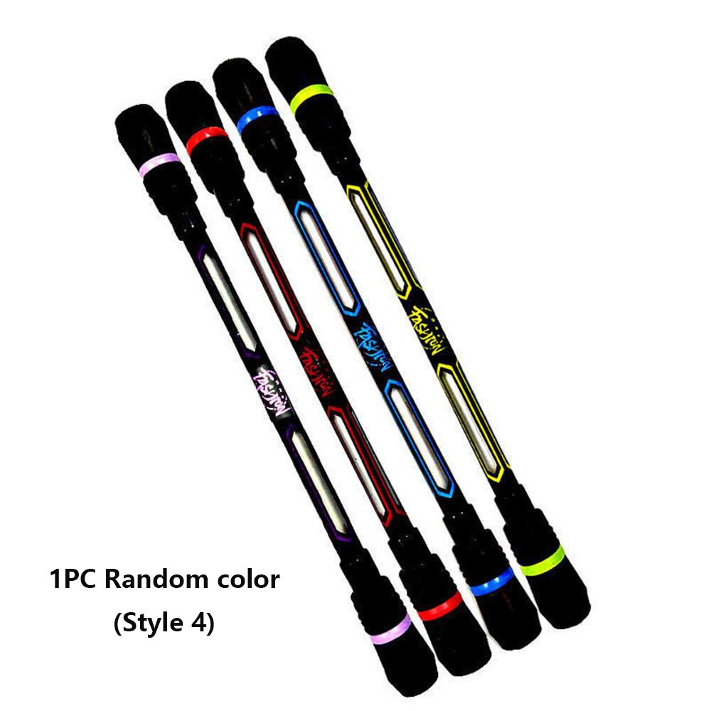 1PC Spinnen Kuli Kreative Gelegentliche Blitz Rotierenden Spielen Gel Stifte Schüler Spielzeug Freisetzung Druck Komfortable Penspinning Stift: E-zufällig d