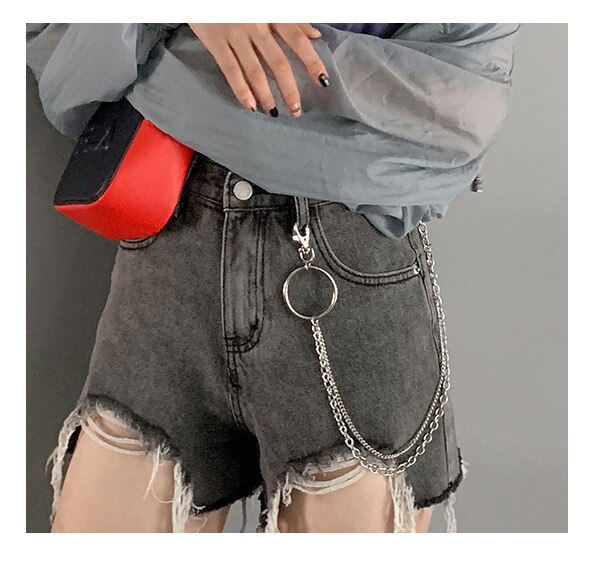 Bijoux pour femmes, accessoire de taille, chaînes rondes suspendues couleur argent, chaîne de taille géométrique croisée, nouvelle: D