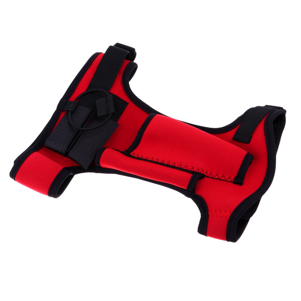 Neoprene coat with adjustable straps for scuba diving and snorkeling, black/red