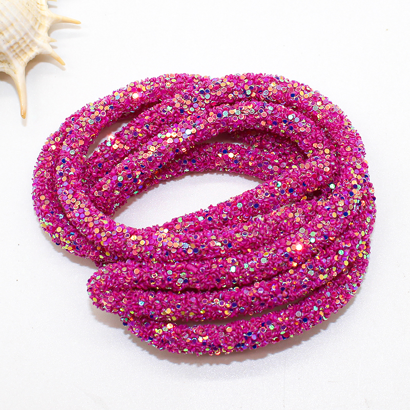1 yards Kerst Kleur Glitter Steentjes Pailletten Passementen Zachte Buis Koord Touw DIY Kledingstuk Schoenen Feestdecoratie Bruiloft: 4Mm / NICKEL