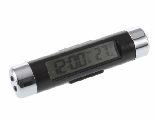 Zwart Dashboard Digitale Auto Lcd Backlight Kalender Klok Blauw Thermometer Tijd