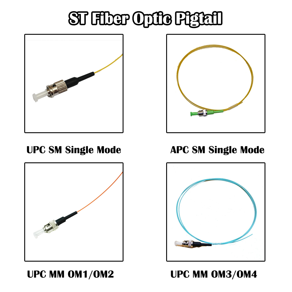 5 Pieces 1.5 Meter ST UPC SM Single Mode MM Multi Mode Simplex 0.9mm Optic Fiber Pigtail FTTH Ethernet