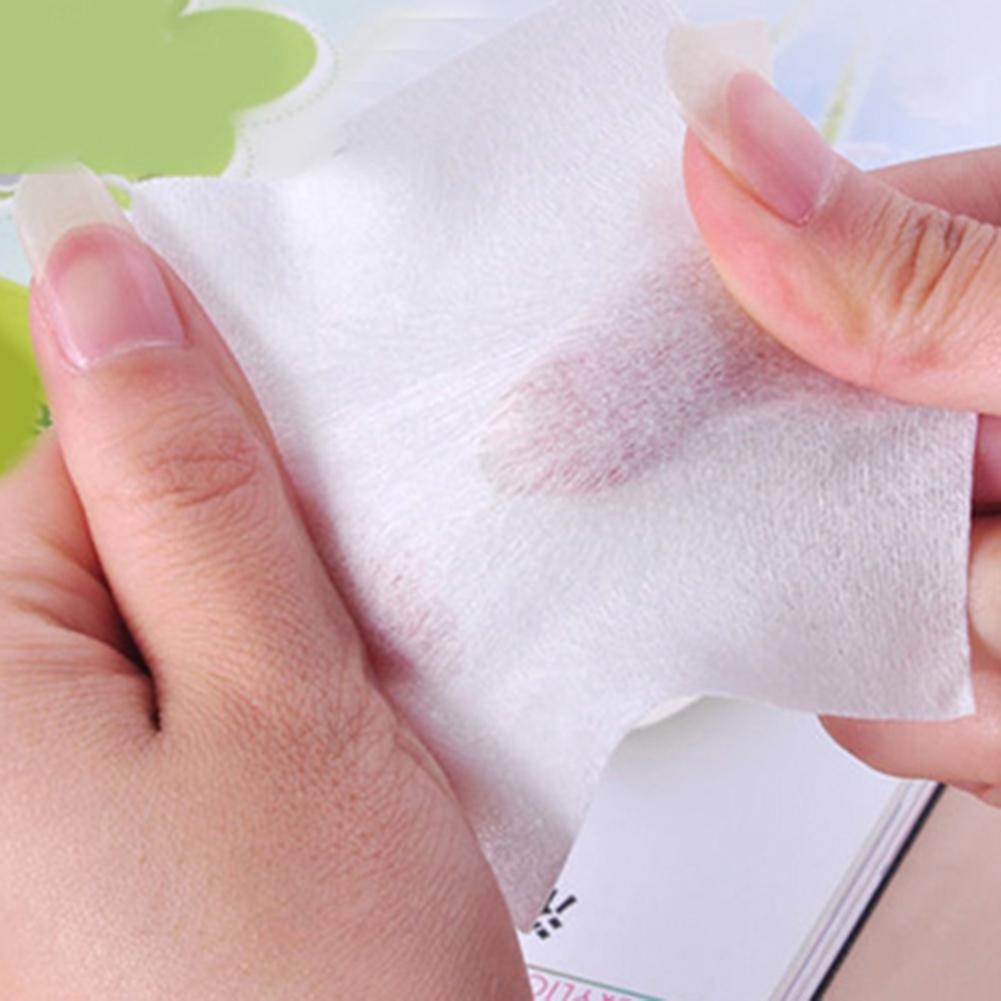 100 Stuks Wegwerp Gezichtsreiniging Katoen Tissue Pad Makeup Remover Draw-Out Gezicht Reiniging Nagellak Cleaning Pads