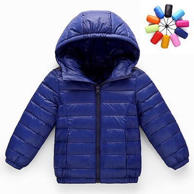 hiver garçons filles mince vers le bas coton manteau bébé enfants printemps automne doudoune enfants 3-11Y vêtements d'extérieur: Dark Blue / 5
