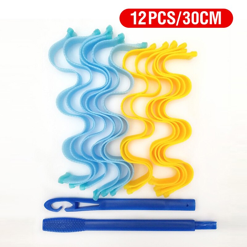 30Cm/50Cm Haar Rollen Duurzaam Spiraal Kapsel Roller Sticks Diy Slak Vorm Haar Curler Wave Haar Styler: 12PCS 30CM-A
