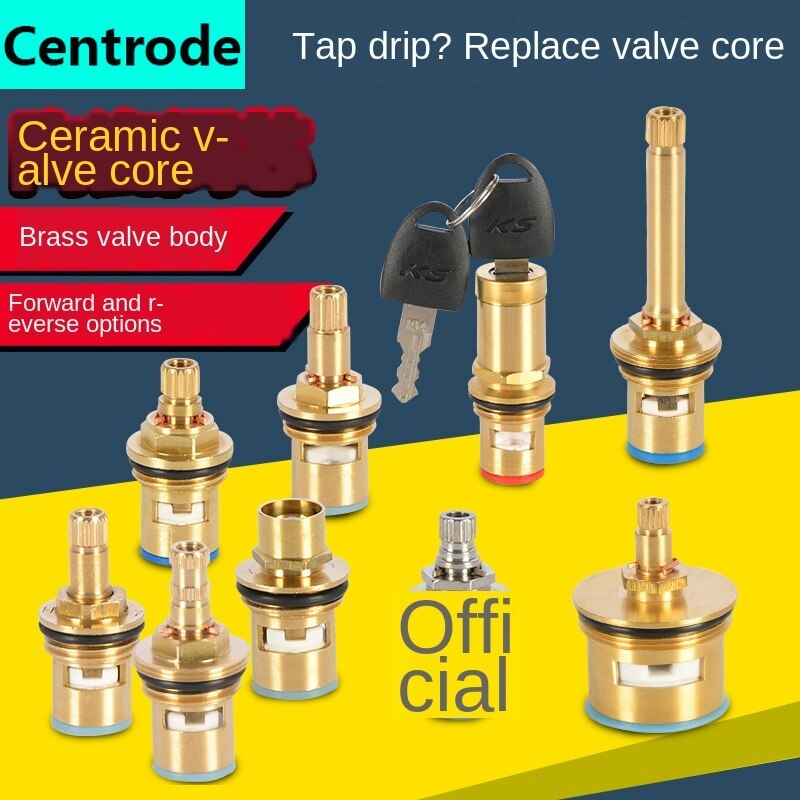 Faucet copper valve core and cold water fast opening triangle valve switch ceramic valve core copper head repair parts