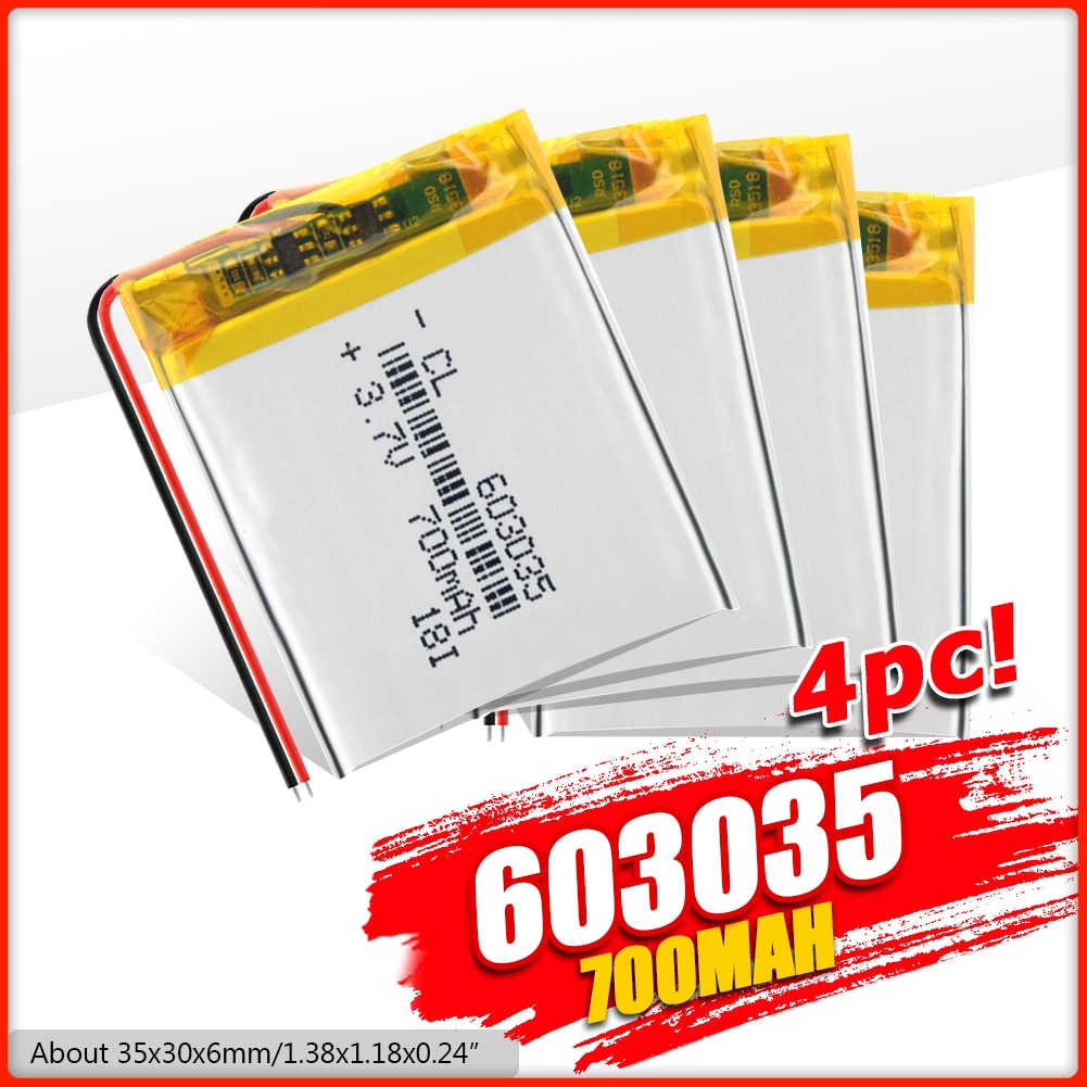 1/2/4 3.7v 603035 Li-po Battery Rechargeable Lithium Polymer Battery PCB Charge Protected Li-polymer Batteries Long Lifespan