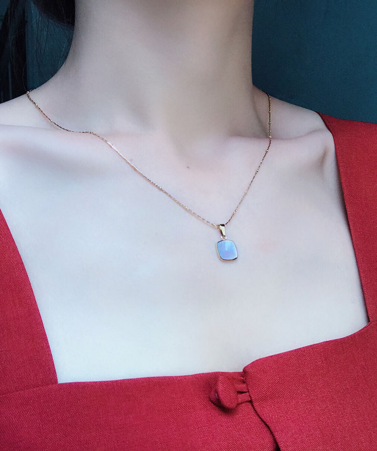 YUN RUO Shell Geometric Pendant Necklace Rose Gold Color Titanium Steel Woman Jewelry Never Fade